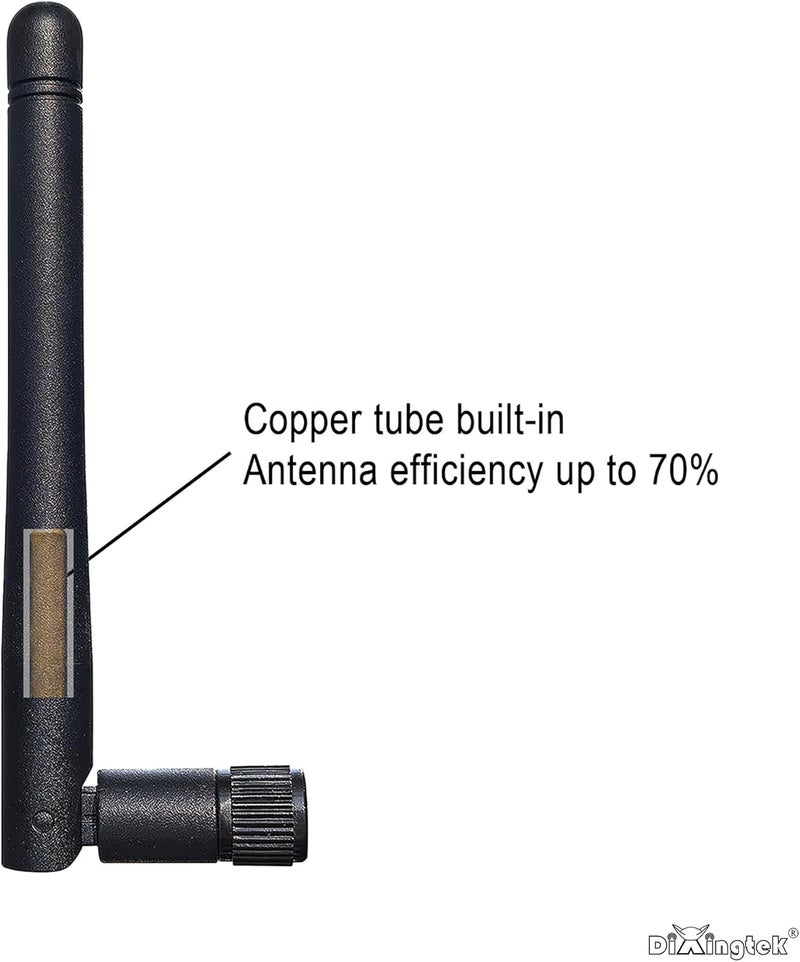 Dixingtek WiFi 6E Tri-Band 2.4GHz 5GHz 6GHz Bluetooth RP SMA Male Antenna, Compatible with WiFi Router Camera PCI-E Network Card USB Adapter Motherboard PC Desktop Computer 2-Pack WiFi Antennas - Image 4